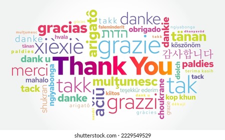 How to Say Thank You in Different Languages, word cloud concept background in many languages