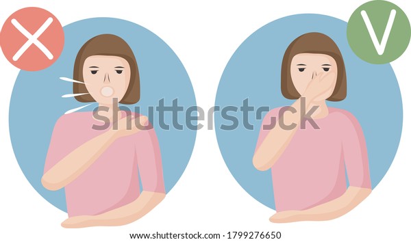 How Sneeze Cough Properly Prevent Spread Stock Vector (Royalty Free ...