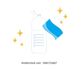 How to throw away a plastic bottle of water. Vector illustration.