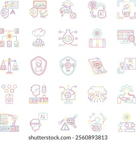 How to use AI 25 icon bundle in playful line style