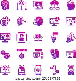 How to use AI 25 icon set in gradient fill style