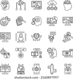 How to use AI 25 icon set in line style