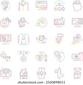 How to use AI 25 icon set in playful line style