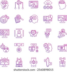 How to use AI 25 icon set in gradient style