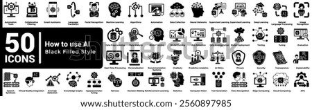 How to use AI 50 icon set in filled style