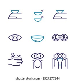 How to Use Contact Lenses - Vector Icon Set