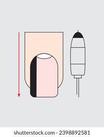 How to use a Cutter. Tips and Tricks. Professional Manicure Tutorial. Vector illustration. Nails instruction