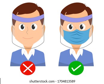 How to use a face shield cartoon.