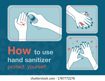 How to use hand sanitizer.