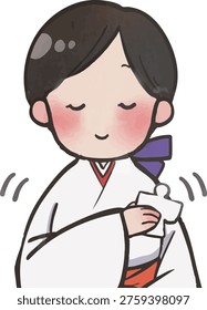 How to Use Hitogata Paper Doll for Oharae Purification | Japanese Shinto Ritual Step by Step Guide Vector