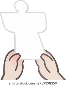How to Use Hitogata Paper Doll for Oharae Purification | Japanese Shinto Ritual Step by Step Guide Vector