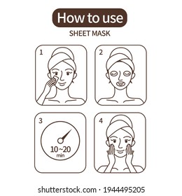 How to Use Mask Pack Women's Face Icon Beauty Cosmetics