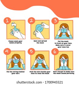 How to Use Mask Properly Guide Vector Illustration Female Version