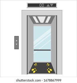 how to use social distancing in elevator to infection prevention from covid-19 virus. 