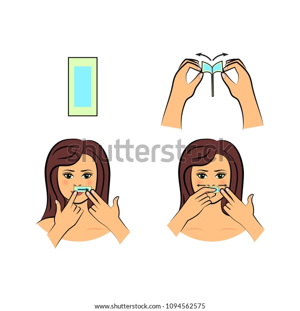 How Use Strip Wax Facial Hair Stock Vector Royalty Free 1094562575