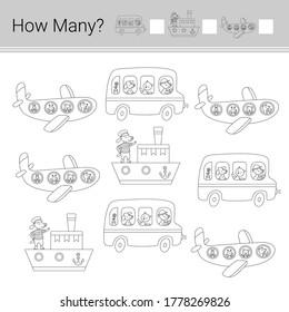 How Vector Illustration Counting Game Transport Stock Vector (Royalty ...