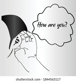 HOW ARE YOU? vector illustration of someone asking news. The bubble contains asking for news. Waiting for new news is suitable for social media design, banner, conversation and more