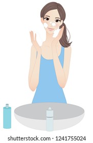 How to wash your face in the right way. This can use for decorate in content about beauty and health's blog and website.