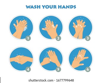 How Wash Your Hands Infographic Hand Stock Vector (Royalty Free ...