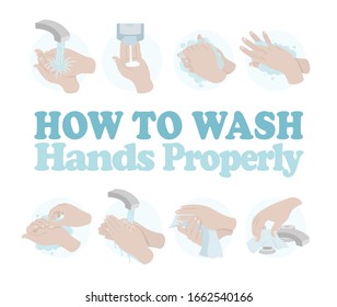 How Wash Your Hands Properly Vector Stock Vector (Royalty Free) 1662540169