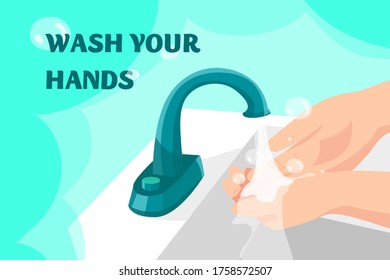 How to wash your hands Vector Illustration concept