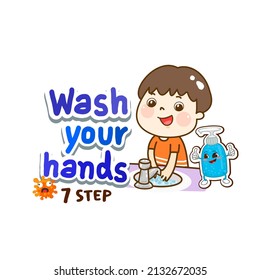 How to wash your hands vector.