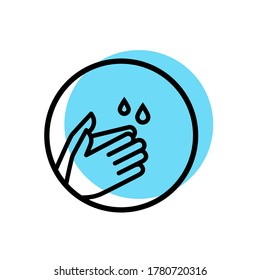 How to wash your hands. Washing hand with soap. Disinfection. Vector. . Wash / washing hands to keep clean vector icon for websites and print