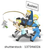 How a wealthy business owner or a CEO run his business organization. Which position will you be, A salary office employee man or an owner? (version 2) 