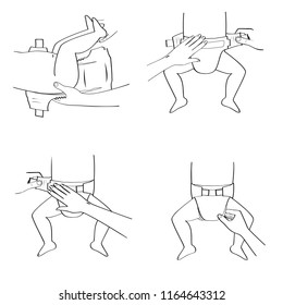 How to wear a diaper steps.