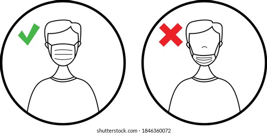 cómo usar la máscara símbolo de ilustración vectorial correctamente