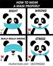 How to wear a mask properly, virus outbreak prevention and pollution protection