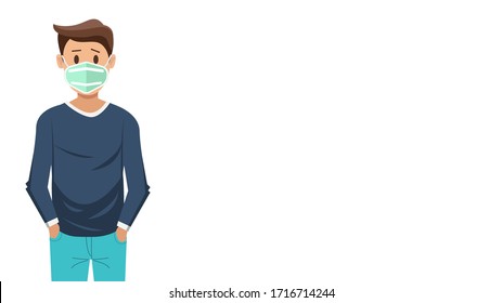 How to wear a protective mask correctly during Coronavirus disease (COVID-19) to reduce the spread of germs, viruses and bacteria.Stop the infection instructions vector illustration