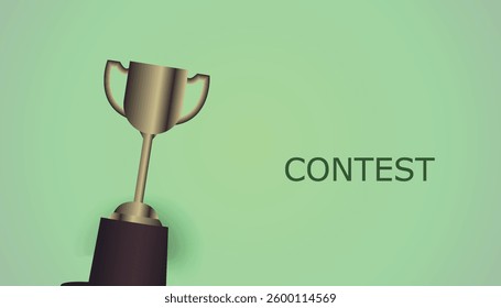 How to Win a Writing Contest, prize cup for winners vector illustration design background