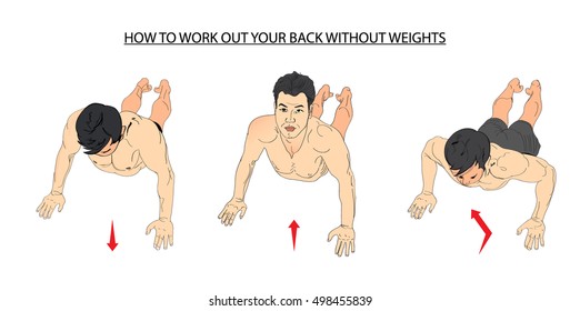 how-work-out-your-back-without-stock-vector-royalty-free-498455839