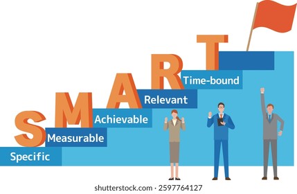 How to work towards business goals illustration