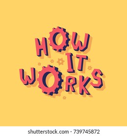How it works icon with gears. Vector illustration.