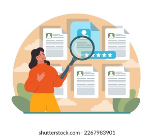 How to write a good CV instruction. Process of writing a successful resume for a job application. Candidate' profile for vacant position. Flat vector illustration