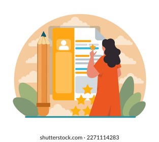 How to write a good CV instruction. Process of writing a successful resume for a job application. Candidate' profile for vacant position. Flat vector illustration
