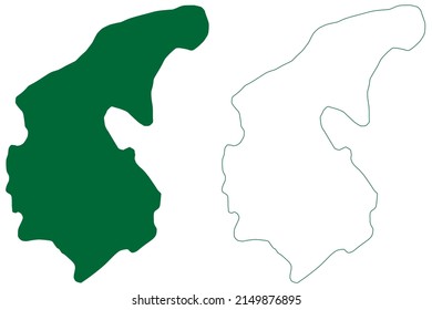 Howakil island (State of Eritrea, Red Sea, Dahlak Archipelago) map vector illustration, scribble sketch Howakil map