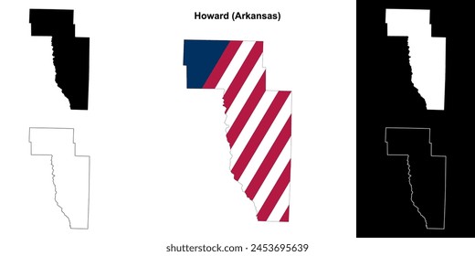 Howard County (Arkansas) outline map set