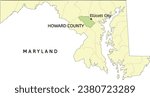 Howard County and census-designated place of Ellicott City location on Maryland state map