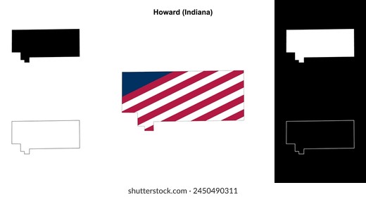 Howard County (Indiana) Outline-Kartenset