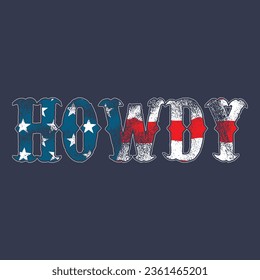 Howdy American flag , cowboy t-shirt design