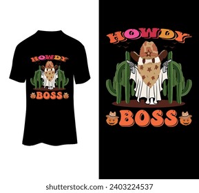 Howdy boss vector t-shirt design for sale.
