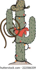 Howdy Christmas With Cactus Vector, Cowboy Hat Svg svg