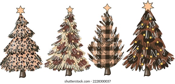 
Howdy Christmas Trees For Print Template