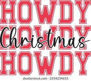 Howdy Christmas T-shirt Design PNG