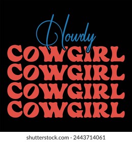 HOWDY COWGIRL WESTERN COWGIRL T-SHIRT DESIGN