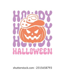 Howdy Halloween Retro Design T-Shirt