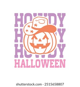 Howdy Halloween Retro Design T-Shirt